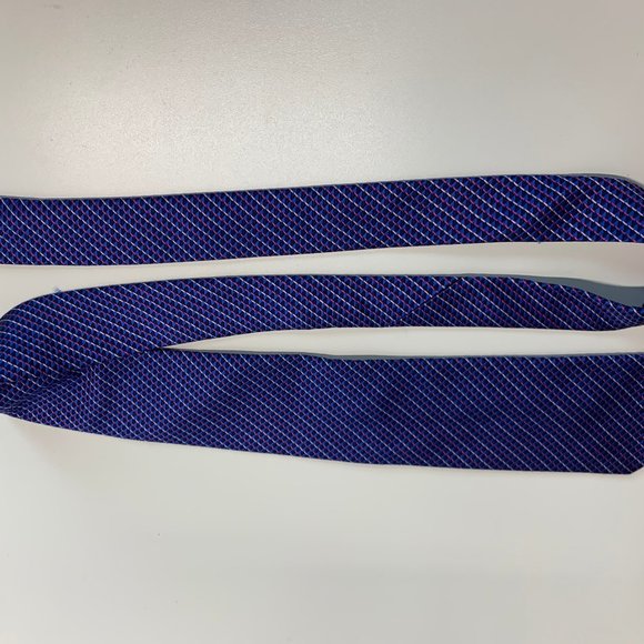 Alea Milan Blue Striped Silk Tie - Picture 6 of 7